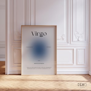 Virgo Zodiac Sign Poster - Minimalist Manifestation Wall Art - Astrology-Inspired Digital Download for Modern Home Decor
