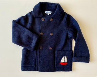 3 Toddler Upcycled Jacket with Needlefelt Sailboat