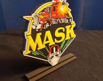 M.A.S.K. LOGO display Kenner  Decorative Self standing MASK 4 x 4 1/2 V3
