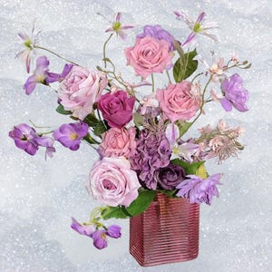 Personalized  Pink Faux Flower Bouquet – Wedding & Anniversary Gift with Handwritten Card , dried wedding flower, handmade flower