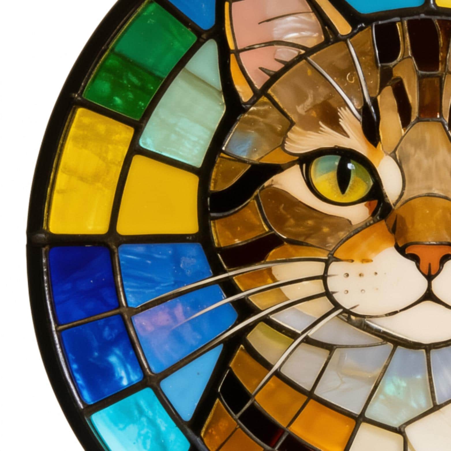 Sunny Tabby Window Art Stained Glass Suncatcher | Tabby Cat Sun Catcher ...