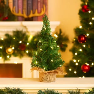 Mini Sapin De Noël En Bois – Décoration De Table, Bureau, Déco Festive 20 Cm - 2