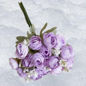 Ramo de mano de seda artificial personalizado de 11,8 pulgadas, decoración de boda y arreglo floral, regalo con tarjeta manuscrita, flores de boda