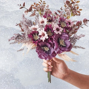17,7 In Kunstblumen Faux Anemone Blumen Mit Daisy Eukalyptus Real Touch Anemone Bouquet Für Vase Home Hotelzimmer Hochzeitsdekoration