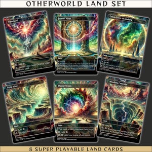 MTG Proxy Otherworld Länder (8 Karten) | Fan Art Länder für Commander | Magic The Gathering Proxies | Commander Karten | Abstrakt All Stil