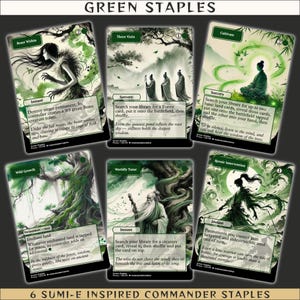 MTG Green Staple Proxy Cards | Sumi-E Artstyle | Magic the Gathering Proxies | Staples | CEDH High Power Commander Cards