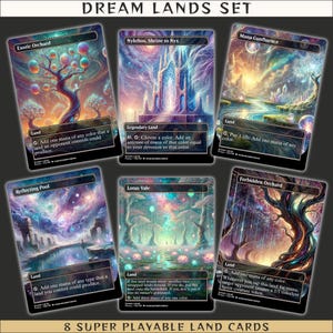 MTG Proxy Dream Lands Set (8 cards) | Abstract magical Artstyle | Magic the Gathering Proxies | Staples | CEDH Commander Cards