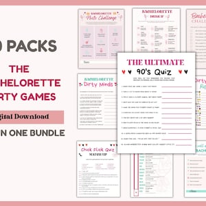 Bachelorette games bundle , 10 Printable Bridal Shower Games, Party Favor, Hen Party games, Template, Dirty Games