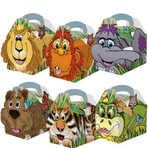 Animal themed personalised  children’s  party box gift bag favour pack of 30