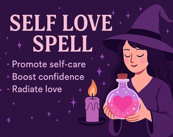 Self Love Spell & Energy Healing Ritual, Inner Peace Manifestation, Confidence Tarot Card Pull, Same Day Digital Download Report