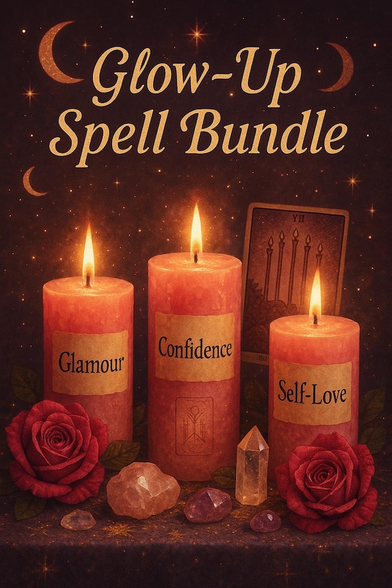 Glow Up Spell Bundle Casting | Glamour, Confidence, Self-Love Spells Performed for You | Radiance & Beauty Energy Magic