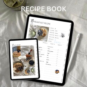 Pianificatore di ricette digitale, diario di cucina, tracker, pianificazione, tracker di archiviazione