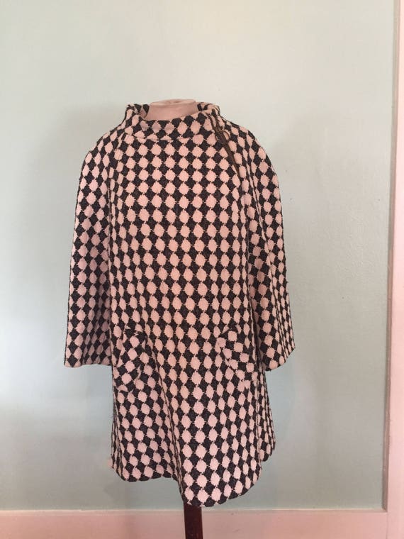 Vintage John Wanamaker Harlequin Coat with side zi