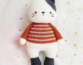 Crochet PATTERN kitten, no sew, kitten gift, Amigurumi tutorial PDF in English, Amigurumi Cat PDF, Cat crochet pdf, kitten amigurumi pattern