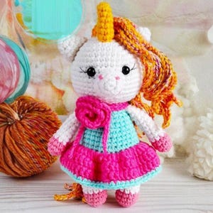 Crochet PATTERN unicorn, Amigurumi tutorial PDF in English, Instant PDF Download, English Amigurumi Pdf Pattern, Unicorn Lily, English