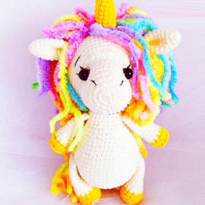 Crochet PATTERN unicorn, Amigurumi tutorial PDF in English, in English, Instant PDF Download, Unicorn Stella Amigurumi Ppdf Pattern, English