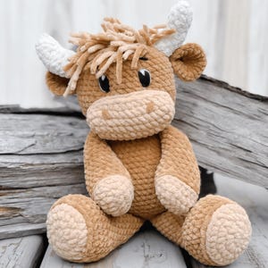 Highland Cow Crochet Pattern, Amigurumi Crochet Pattern, Highland Cow Stuffed Plush Pattern, PDF Crochet Pattern, Cattle Animal Crochet PDF
