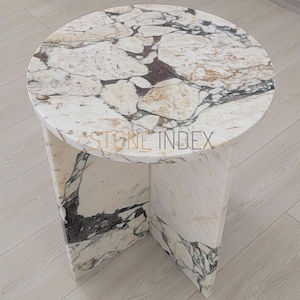 Marble Side Table - Calacatta Viola - 100% Natural Stone - Handmade with Love -  YS6