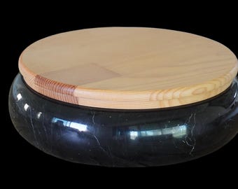 Nero Marquina Black Marble + Natural Wood (pine) - DP5 - Handmade with Love