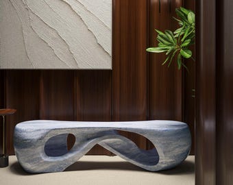 Sculptural Dolomitic Marble Bench by Fernanda Freire – Organic Statement Furniture