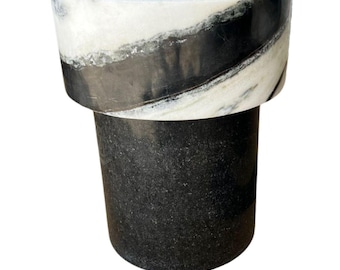 Sculptural Marble Form Bench Stool Statement Piece Modern Stone Furniture Gallery Style Accent Design