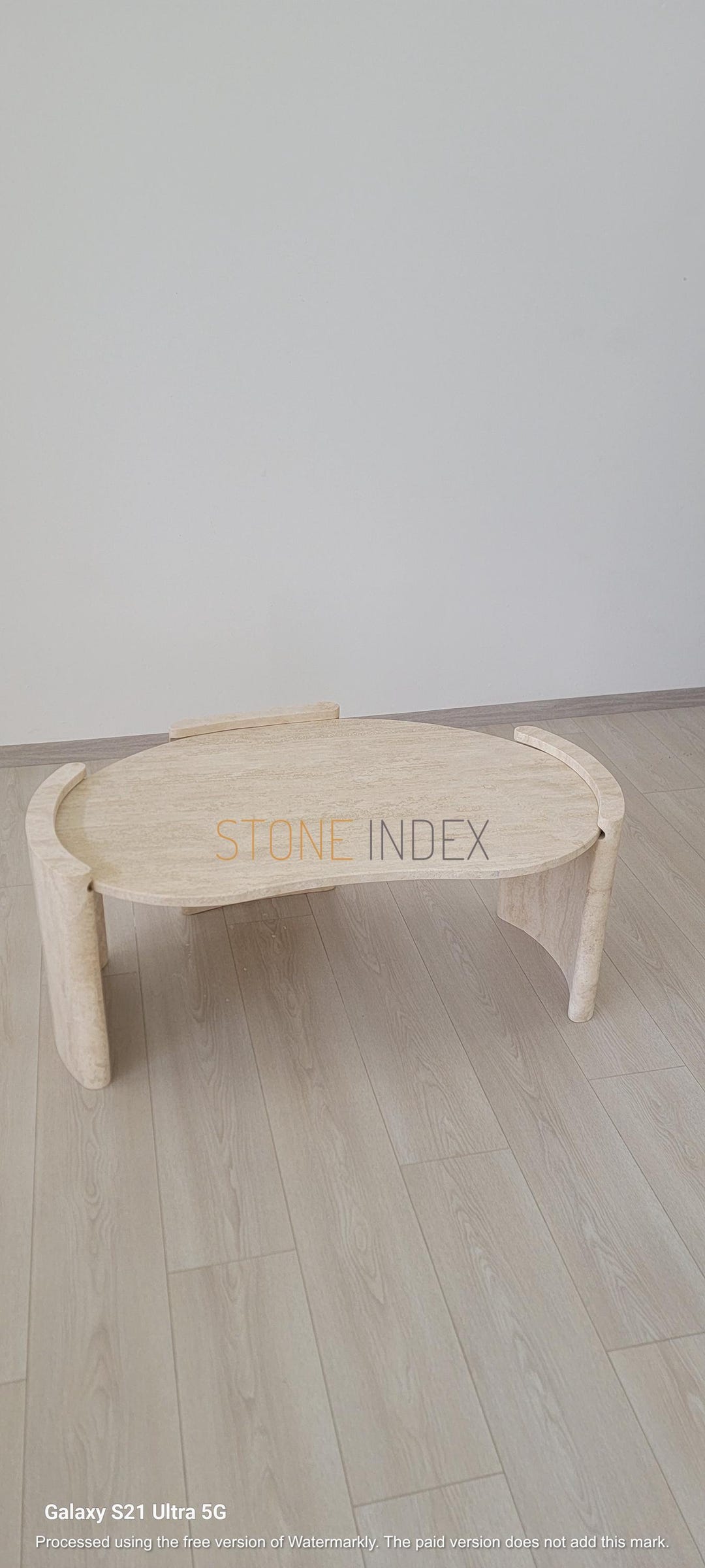 Travertine Coffee Table - Modern Design - 100% Natural Stone - Handmade ...