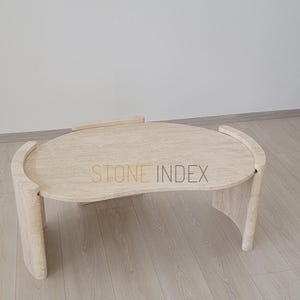 Travertine Coffee Table - Modern Design - 100% Natural Stone - Handmade with Love - OS4