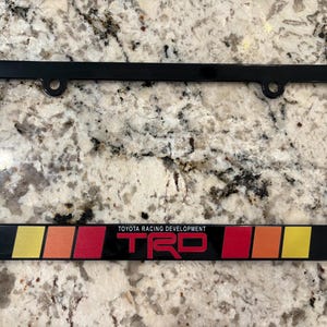 New TRD Racing Development Retro Stripes License Plate Frame for Toyota Vehicles