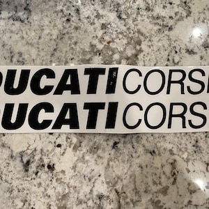 2x Vinyl Ducati Corse Motorcycle Fairing Sticker Decal Sticker Panigale Monster Supersport - Black and White - US Based Ships Same Day!