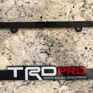 New TRD Racing Development Retro Stripes Offroad TRD Pro License Plate Frame for Toyota Vehicles