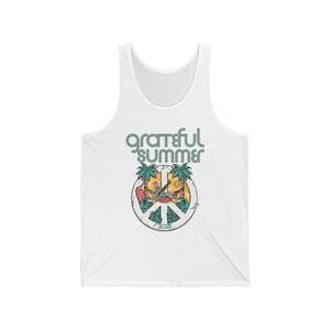 Grateful Dead inspired Grateful Summer Tank | Beach Festival Yoga Top, Gifts, Casual Trend