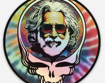 Grateful Dead Hologram 3" Round Vinyl Sticker Jerry Garcia Stealie for Car, Tumbler, Laptop, Boat, Etc.
