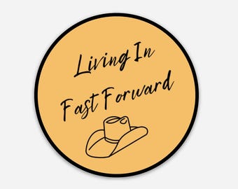Country Song Lyrics Vinyl Decal -3" Round - Snowboarder - Hiking - Country Music