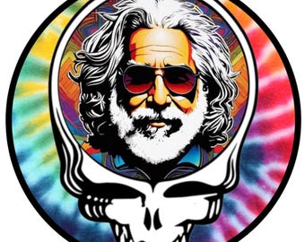 Grateful Dead 3" Round Vinyl Sticker Jerry Garcia Stealie  for Car, Tumbler, Laptop, Boat, Etc.