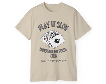 Grateful Dead Poker T-Shirt, Play It Slow Card Tee, Unisex Cotton