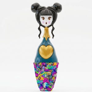 Kokonette Wouha - Designer Art Toy and Collectible Figure - Surprised Expression - Secret Heart Compartment & Hidden Message Locket