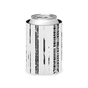 Chic Tire Track Can Cooler, Vintage Style Beverage Sleeve, Car Enthusiast Gift, Outdoor Party Accessory, Unique Tailgate Gear