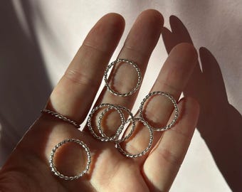 Twisted Rope Silver Ring | Braid Ring