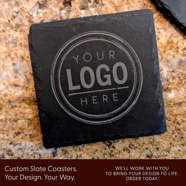 Custom Engraved Slate Coasters – Personalized Stone Drink Coasters