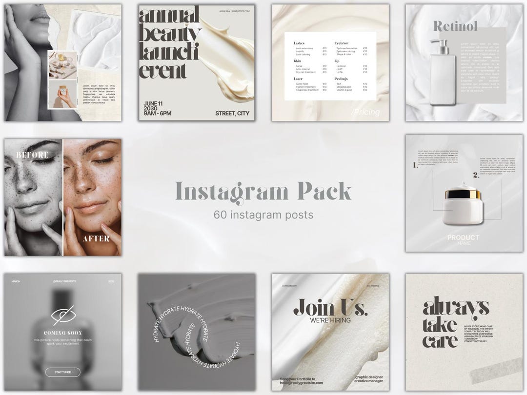 Beauty Instagram Post Templates - Editable & Customizable for Beauty ...