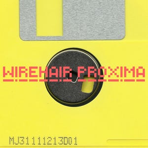May include: A yellow floppy disk with a black centre and the text "WIREHAIR PROXIMA" in red letters. The disk also has the text "MJ31111213001" printed on it.