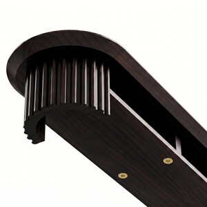 Fluted Monitor Stand - Handmade Large Solid Wood Desk Riser | Dark Walnut Bild 8