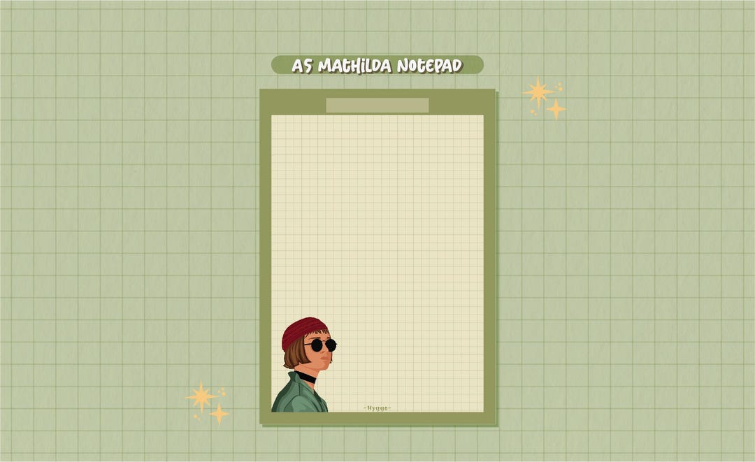 Apple Mathilda View Mathilda Grid Notepad | A5 Printable Stationery (digital Download) - Etsy
