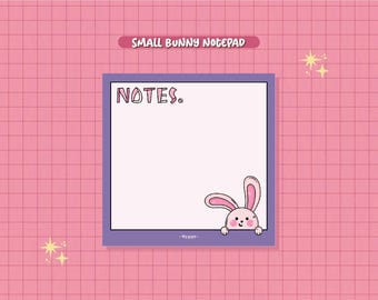 Digital & Printable Small Bunny Notepad | Cute Bunny-Themed Notepad for Short Notes, Reminders and Lists