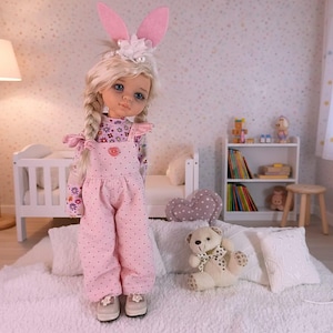 Handgjord påskjumpsuit-set för 33 cm dockor – Passar Paola Reina och fler