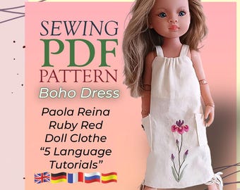 Boho Doll Dress Sewing Pattern: Paola Reina, Glitter Girl, Wellie Wishers (PDF Tutorial)