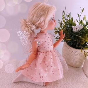 Florales Puppenkleid: Passend für 13"Paola Reina, Ruby Red, Glitter Girl