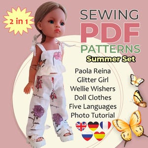 Doll Clothes Sewing Pattern: 13" Doll Summer Set (PDF Download)