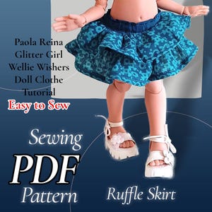 Ruffle Skirt Sewing Pattern: 13&quot; Dolls, Easy PDF Tutorial