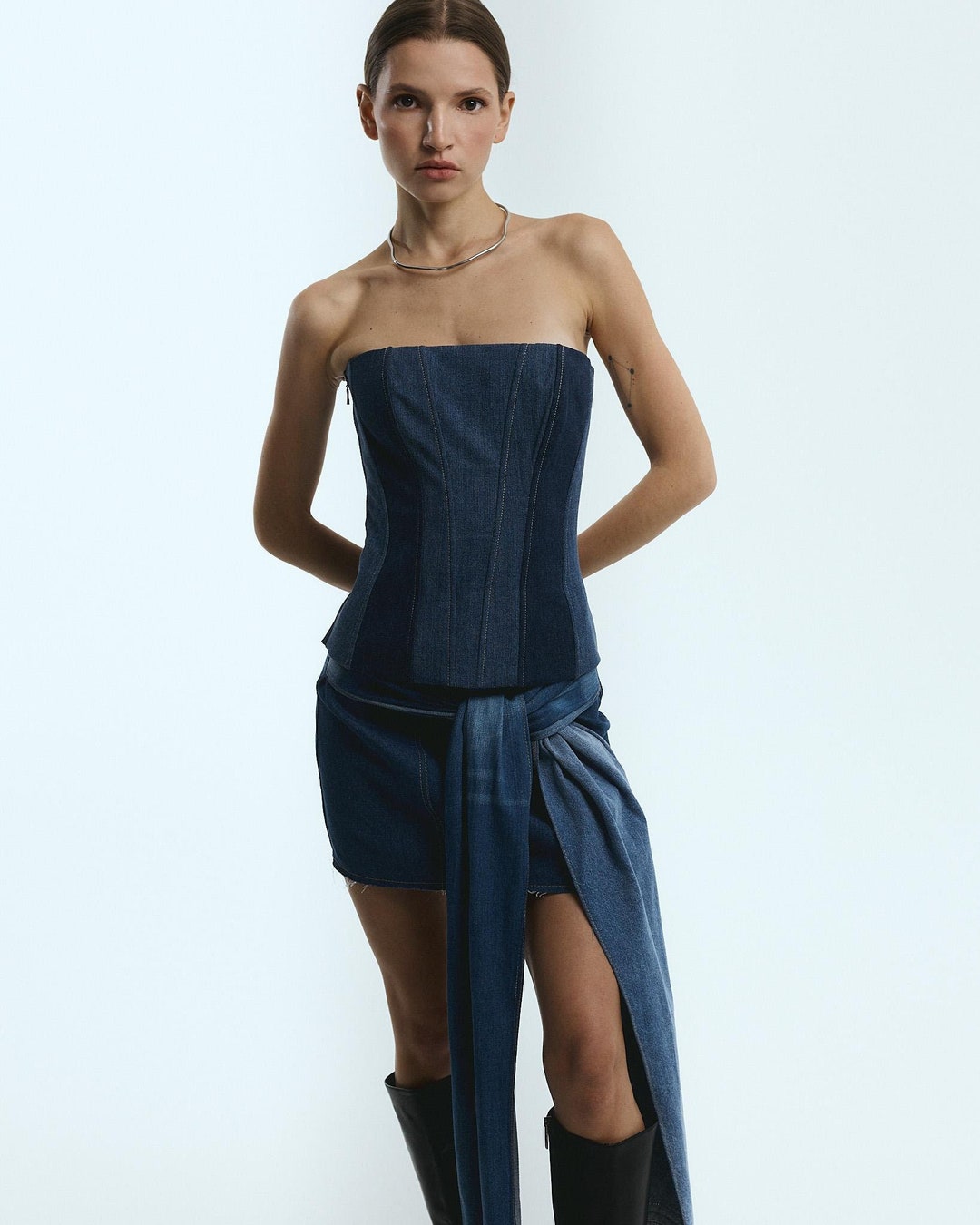 Vintage Corset Top & Cargo Pants Set main image 0